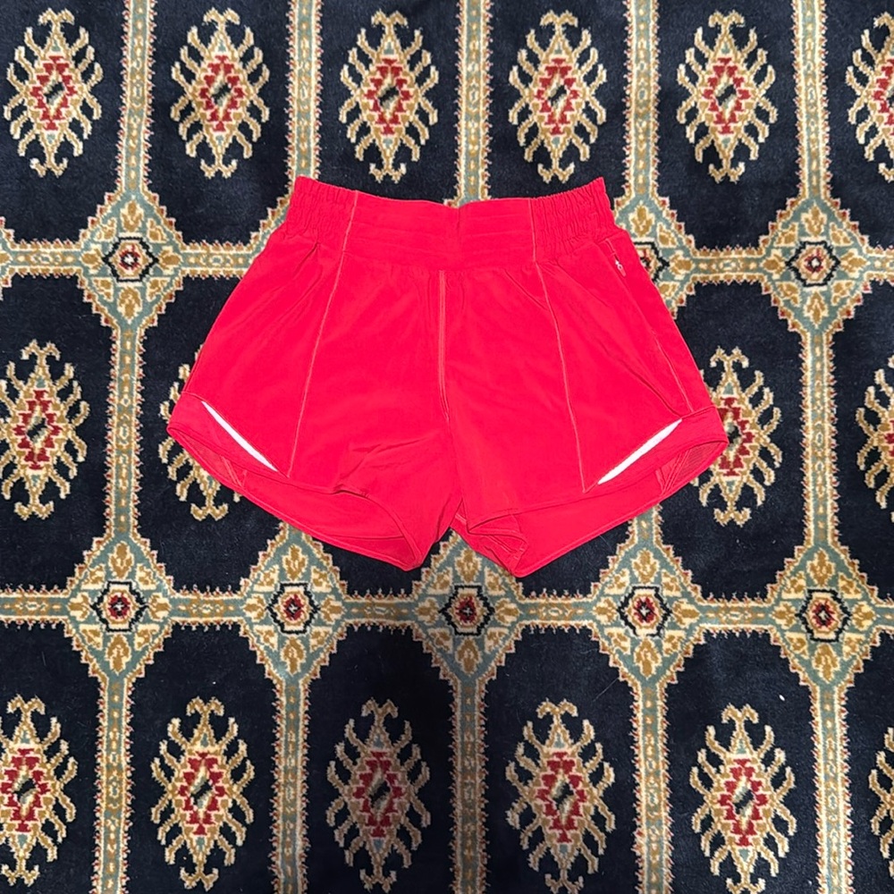 selling red lululemon hotty hots in size 6 for $30
